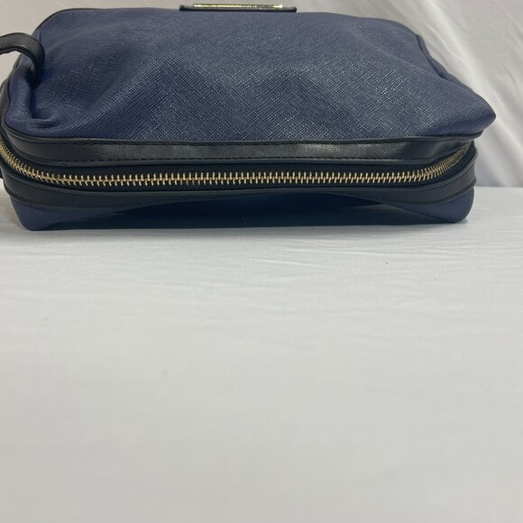 Versace Perfume Toiletries Zip Up Shave Bag Navy Blue - Picture 7 of 12